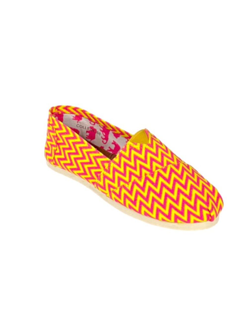 Yoki College-66 Women Yellow Zigzag Print Slip-On Casual Flats